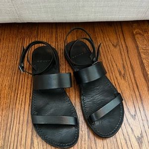by james black leather sandals